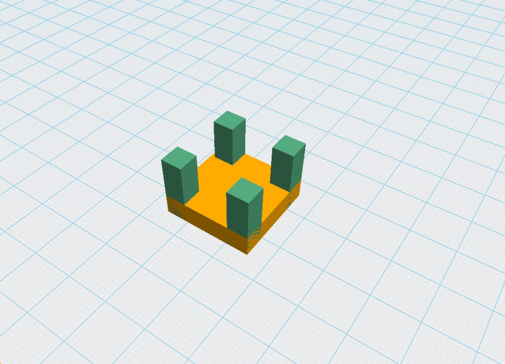 四角形の四隅に足を置く（3D設計の手順）